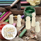 Tofficu Unfinished Wooden Peg Dolls, 36pcs Peg People Doll Bodies Wooden Figures Decorative Peg Doll People for Kids DIY Art Craft Painting Peg Game Tofficu