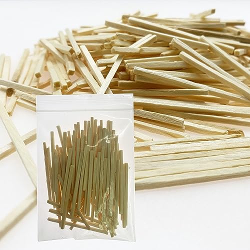 Cayway 300 Pieces Miniature Wood Sticks Wooden Dowels Unfinished Hardwood Strips Natural for DIY Crafts Model Making Production of Railing Cayway