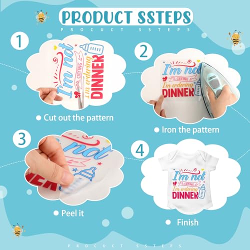 Teling 36 Pcs Iron on Decals Baby Shower Games Iron on Transfers Stickers Patches Baby Bodysuit Making Bibs Decorating Kit Funny Woodland Animal Teling