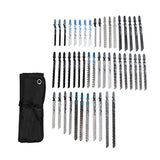 48Pcs Jigsaw Blade Set Assorted T Shank Jig Saw Blades High Speed Steel Reciprocating Sabre Saw Cutting Tool for Wood Plastic Metal with Storage Bag Garosa