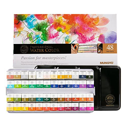 Sargent Art 32-6048 Artist Quality 48ct Professional Watercolor Set, Tin Case, 48 Count (Pack of 1), Multi Color - WoodArtSupply