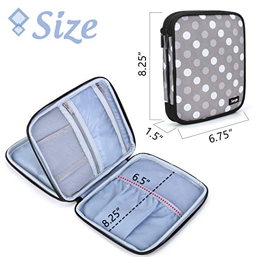 LUXJA Carrying Bag Compatible with Cricut Pen Set and Basic Tool Set, Double-layer Organizer Compatible with Cricut Accessories (Bag Only), Gray Dots - WoodArtSupply