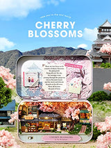Kisoy Dollhouse Miniature with Furniture Kit, Handmade DIY House Model for Teens Adult Gift (Cherry Blossoms) Kisoy