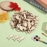Garneck 50pcs Wooden Animals Wood Crafts Wood Trim Wooden Decor Wood Decor Wooden Crafts Unfinished Wooden Ornaments Unfinished Fish Cutouts Wooden Garneck