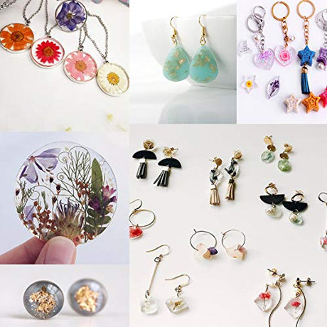 Suhome 73 Pack Resin Earring Mold Jewelry Silicone Resin Molds Making Kits Including Earring, Pendant, Bracelet, Necklace, Button Silicone Resin Suhome