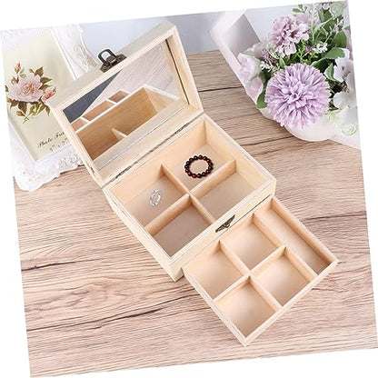 ABOOFAN Handmade Jewelry Box Jewelry Box Organizer - WoodArtSupply