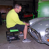 OEMTOOLS 24904 Workshop Seat and Step Stool, Garage Creeper Seat with 300 LBS Capacity, Mechanics Stool with Wheels, Padded Vinyl Mechanic Stool with OEMTOOLS