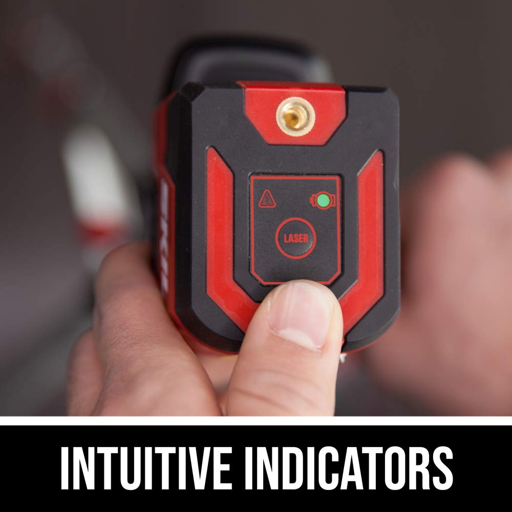 SKIL 50ft. Red Self-Leveling Cross Line Laser Level with Horizontal and Vertical Lines, Rechargeable Lithium Battery with USB Charging Port, Clamp & Skil