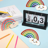 30 Pieces Rainbow Wood DIY Crafts Unfinished Wooden Cutouts Wood Discs Slices for Kid's DIY Projects Spring Summer Christmas Party Decorations (3.9 x JEKEJIAJIU