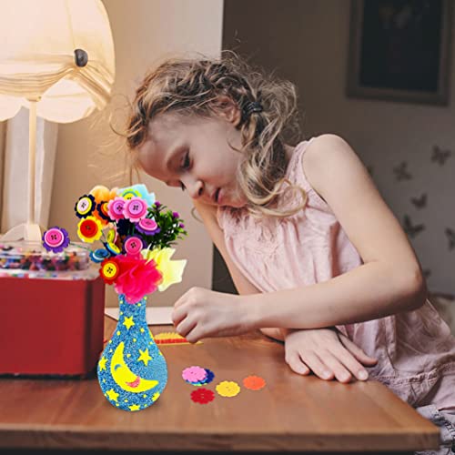 Happyyami 4pcs Unfinished Wood Vase Blank Flower Vase Bud Vase Paint Your Own Vase Natural Flower Container for DIY Hand Painting Flower Craft Kit Happyyami