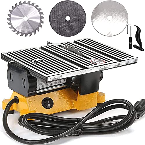 4" 60W MINI ELECTRIC TABLE SAW BENCH TOP GREAT ELECTRIC HOBBY CRAFT TABLE SAW DIY Power Tool Work Bench Stand Circular 2 PIECES Blades JETH