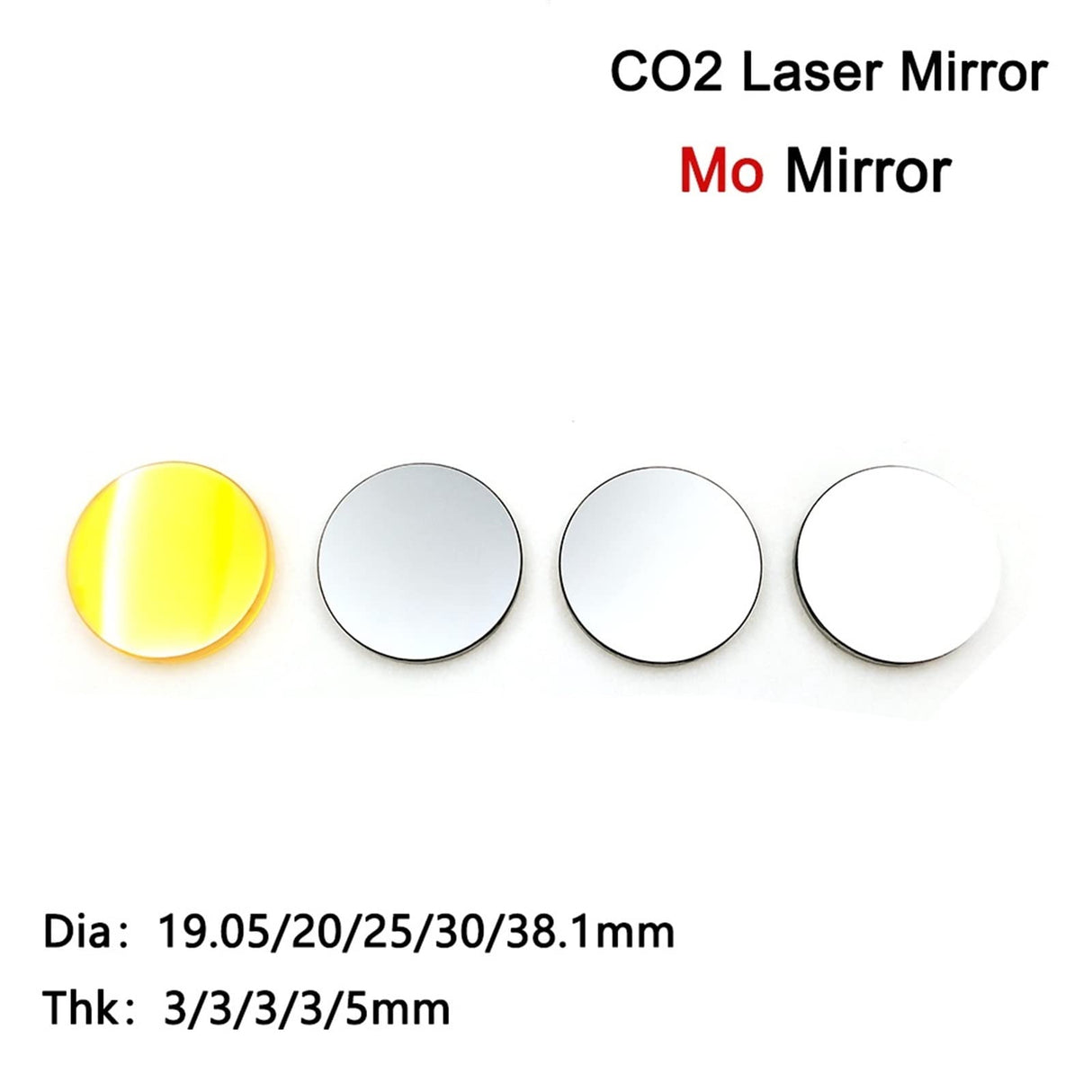 CO2 Laser Cutter Focus Focal Lens CO2 Laser Reflector Mirror Dia20mm*THK2/3mm Laser Molybdenum Reflective Mirror for CO2 Laser Engraving Machine Generic
