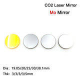 CO2 Laser Cutter Focus Focal Lens CO2 Laser Reflector Mirror Dia20mm*THK2/3mm Laser Molybdenum Reflective Mirror for CO2 Laser Engraving Machine Generic