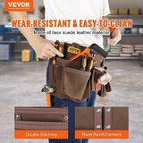 VEVOR Tool Belt, Adjusts from 29 Inches to 54 Inches, Heavy Duty Tool Pouch Bag with Dual Hammer Loops, Tool Bag for Electrician, Carpenter, VEVOR