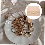 VOSAREA 1pc High-end Storage Wooden Box Wood Diy Craft Case Wooden Jewelry Wood Holder Jewelry Organizer Tray Unfinished Wooden Case Storage Cubes VOSAREA