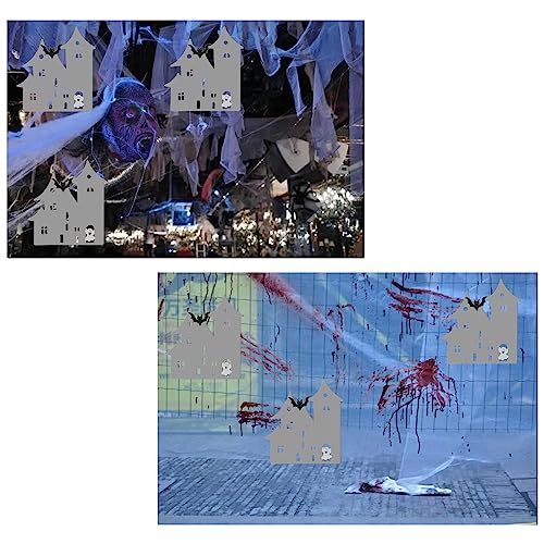 Halloween Blank Spook House Wood Haunted House Wood Ghost Wooden with Twines Art Unfinished Ornaments for Christmas Wedding Birthday Party Halloween Zontween