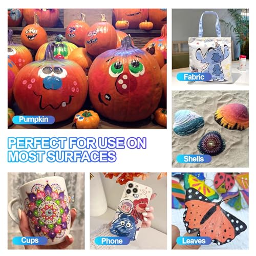 Betem 36 Colors Dual Tip Acrylic Paint Pens Markers, Premium Acrylic Paint Pens for Wood, Canvas, Stone, Rock Painting, Glass, Ceramic Surfaces, DIY Betem