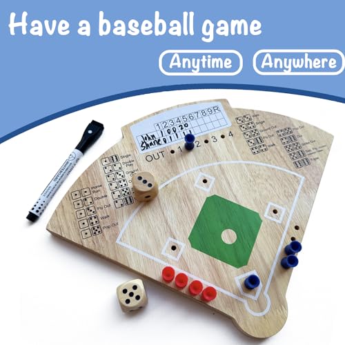 Baseball Board Game, Oak Made Leisure Game for All Ages Sport Wooden Adult Battle Table Game for Family Party Holiday Coffee Travel Time Gameboard Deartisan