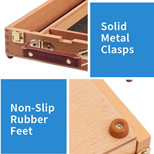 Falling in Art Wooden Tabletop Easel, Solid Wood Sketchbox Desktop Easel for Painting, Portable Art Drawing Easel for Beginners and Professionals Falling in Art