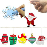 Hidreas 50 Pcs DIY Wooden Ornaments Christmas Wooden Ornaments Making Kit Christmas Crafts with Wax Rope and Rhinestone Stickers for Christmas Hidreas
