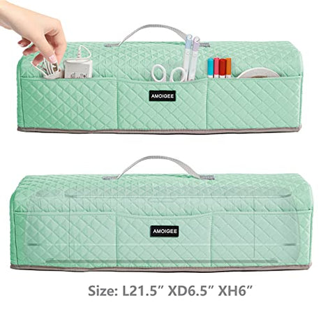 AMOIGEE Padded Dust Cover Compatible with Cricut Maker, Cricut Maker 3, Explore Air 2, Cricut Explore 3 Machine, with Pockets for Cricut Accessories, AMOIGEE