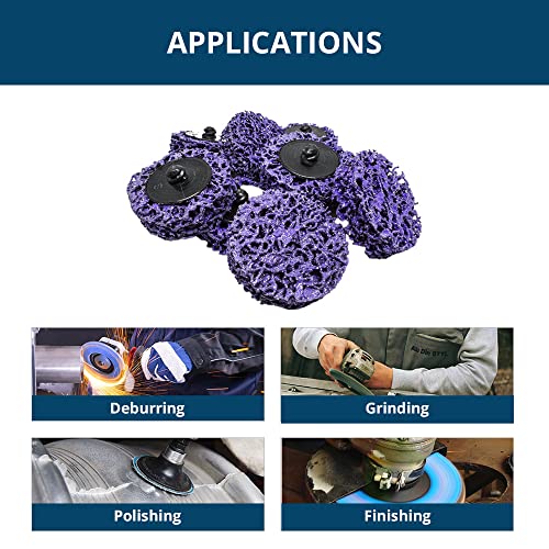 Benchmark Abrasives 2" Quick Change Non Woven Nylon Extra Coarse Strip Discs for Sanding Polishing Paint Removal with Male R-Type Backing Use with Benchmark Abrasives