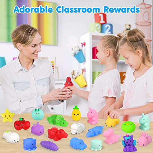 75Pcs Squishies Mochi Squishy Toys Party Favors for Kids Kawaii Mini Squishies Animal Stress Relief Toy Bulk Treasure Box Toys for Classroom Prizes FLY2SKY