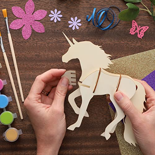 LEISURE ARTS - 3D Puzzle, 14 Piece kit, Wood Build It Unicorn, Wood Building Kits, DIY Wood Projects, Wooden 3D Puzzles, Wood Kits for All Ages, Wood LEISURE ARTS
