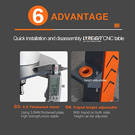 LYREIGN CNC Tool Holder Professional CNC Tool disassembly Workbench,CNC Tool Rack, Remove The CNC Tool Holder Tool Rack CAT40 LYREIGN