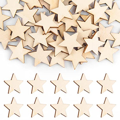 Framendino, 500 Pack 20mm Unfinished Wood Star Pieces Blank for Wedding Party DIY Crafts - WoodArtSupply