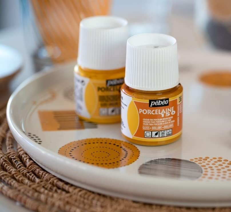 Pebeo Porcelaine 150 China Paint Set Each Package Discovery 15 Various 45 ml Paint Bottle 1.5 fl oz 2 Pieces Pebeo Taklon Synthetic Bristle Brush ZMR