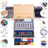 85 Piece Deluxe Wooden Art Supplies, Art Kit with Easel and Acrylic Pad, Art Set for Teens, Adults and Artist Beginners, Creative Gift Box with Color More