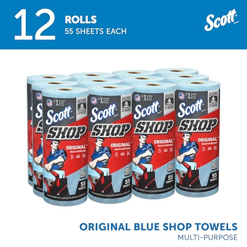 Scott® Shop Towels Original (75147), Blue, (55 Towels/Roll, 12 Rolls/Case, 660 Towels/Case) SCOTT SHOP ORIGINAL