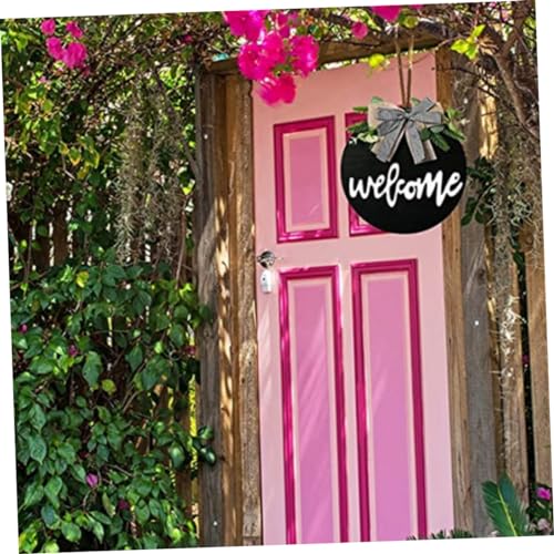 Kisangel 5pcs Wooden Blank Hanging Tag Wooden Craft Shapes Wood Panels Unfinished Door Sign Cutouts Wood Slices Wood Sign Blank Disc Xmas Wall Plaque Kisangel