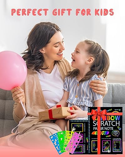 OSLINE Arts and Crafts for Kids Ages 3-5-10 Girls Boys,Rainbow Scratch Paper Art Notebooks,Art Supplies Kit for Kids Gifts，Kids Party Favor Toys for OSLINE