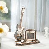 Rowood 3D Puzzles for Adults, DIY Wooden Model Kit for Adults to Build, STEM Electric Guitar Desk Toy Project for Kids, Birthday RoWood