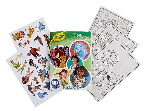 Crayola Coloring Book, Big Book of Disney Animation, 288 Coloring Pages, Gift for Kids, Age 3, 4, 5, 6 Crayola