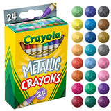 Crayola Metallic Crayons, Kids Art Supplies, 24 Count, Coloring Supplies, Gift for Kids, Ages 3, 4, 5, 6 Crayola