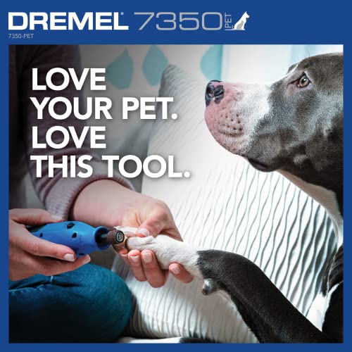 Dremel 7350-PET 4V Pet & Dog Nail Grinder, Easy-To-Use & Safe Nail Trimmer, Professional Pet Grooming Kit - Works on Large, Medium, Small Dogs & Cats - WoodArtSupply