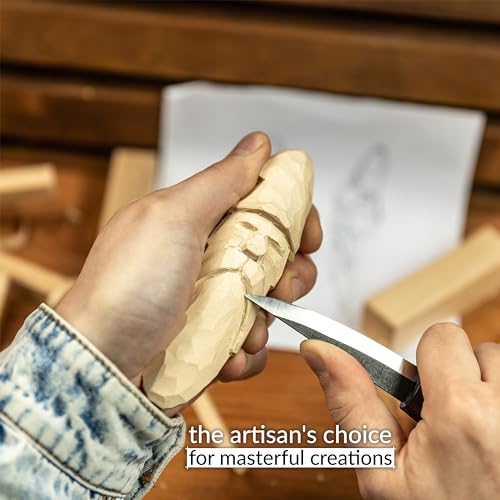 Hutsuls NX-W Wood Carving Knife Woodworking - Elite Woodworking Knife for Whittling Experience, Robust Roughing Knife for Wood Carving Quality, - WoodArtSupply