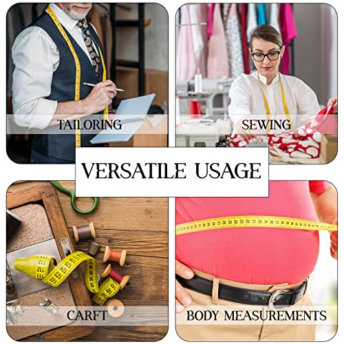 Unitedprime Flexible Tape Measure Pack of 2, Accurate Dual Scale Standard & Metric Measurements Tape,Soft Measuring Tape for Body, Weight Loss Sewing