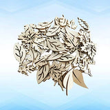 Happyyami 50pcs Wooden Leaves Unfinished Wood Cutouts Wood Shapes Pieces Wood Discs Slices for DIY Craft Wedding Birthday Party Favors Centerpieces Happyyami