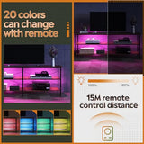 WLIVE TV Stand for 65 70 inch TV with LED Lights, Gaming Entertainment Center with Storage, Industrial TV Console for Living Room, Long 63" LED TV WLIVE