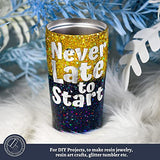 LEOBRO Black Glitter, Holographic Chunky Glitter, 160G/5.64OZ Glitter, Craft Glitter for Resin, Metallic Iridescent Chunky Fine Glitter Sequin Flake LEOBRO