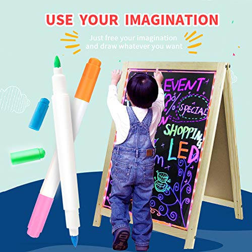 YR Dual Sided Neon Pens For Light Up LED Board, Neon Markers Applicable For Draw, Sketch, Create, Doodle, Art, Write, Learning Tablet, 12 Packs YR