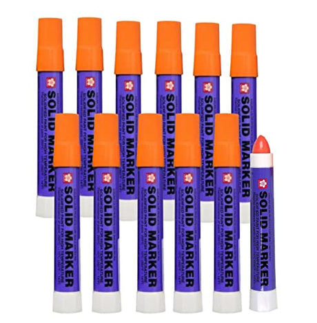 SAKURA Solid Paint Markers - Permanent Marker Paint Pens - Window, Wood, & Glass Marker - Orange Paint - 12 Pack SAKURA