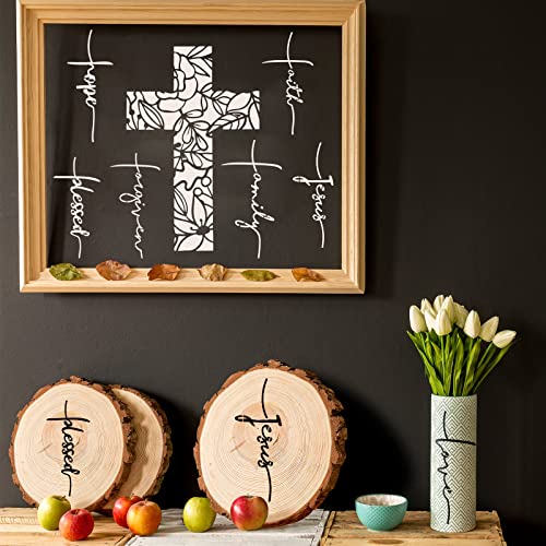 9 Pieces Cross Stencil Set Christian Stencils Believe Jesus Forgiven Cross Stencil Religious Stencil Reusable Painting Template Christmas Gift for - WoodArtSupply