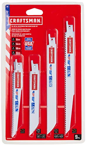 CRAFTSMAN Reciprocating Saw Blades, 9Piece Kit (2058840) - WoodArtSupply