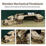 Hallisun 3D Wooden Puzzle for Adults, Wooden Red Wine Rack Mechanical Model Kit, DIY Funny Puzzle Handicraft Wood Craft Kit, Birthday Gift for Family Hallisun