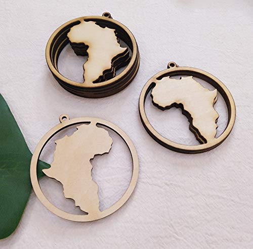 30PCS DIY Wood Earring Blanks, Africa Hoop Shape Unfinished Laser Cut Wood Jewelry for Earrings Jewelry Making (2.5") MEYA